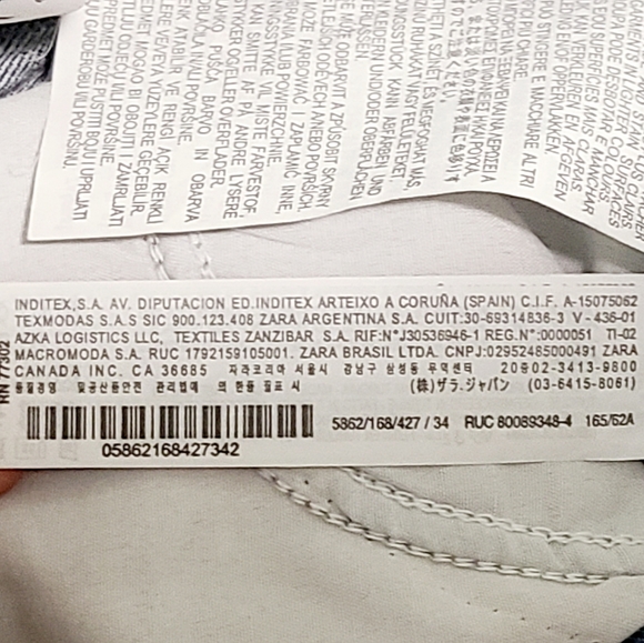 NWT ZARA mid rise skinny jeans SIZE 26 (US 2) - Picture 10 of 13